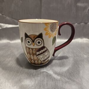 Hobby Lobby Owl Sunflower Leaves Mug Cup 16 Ounce Dishwasher & Food Safe 2019